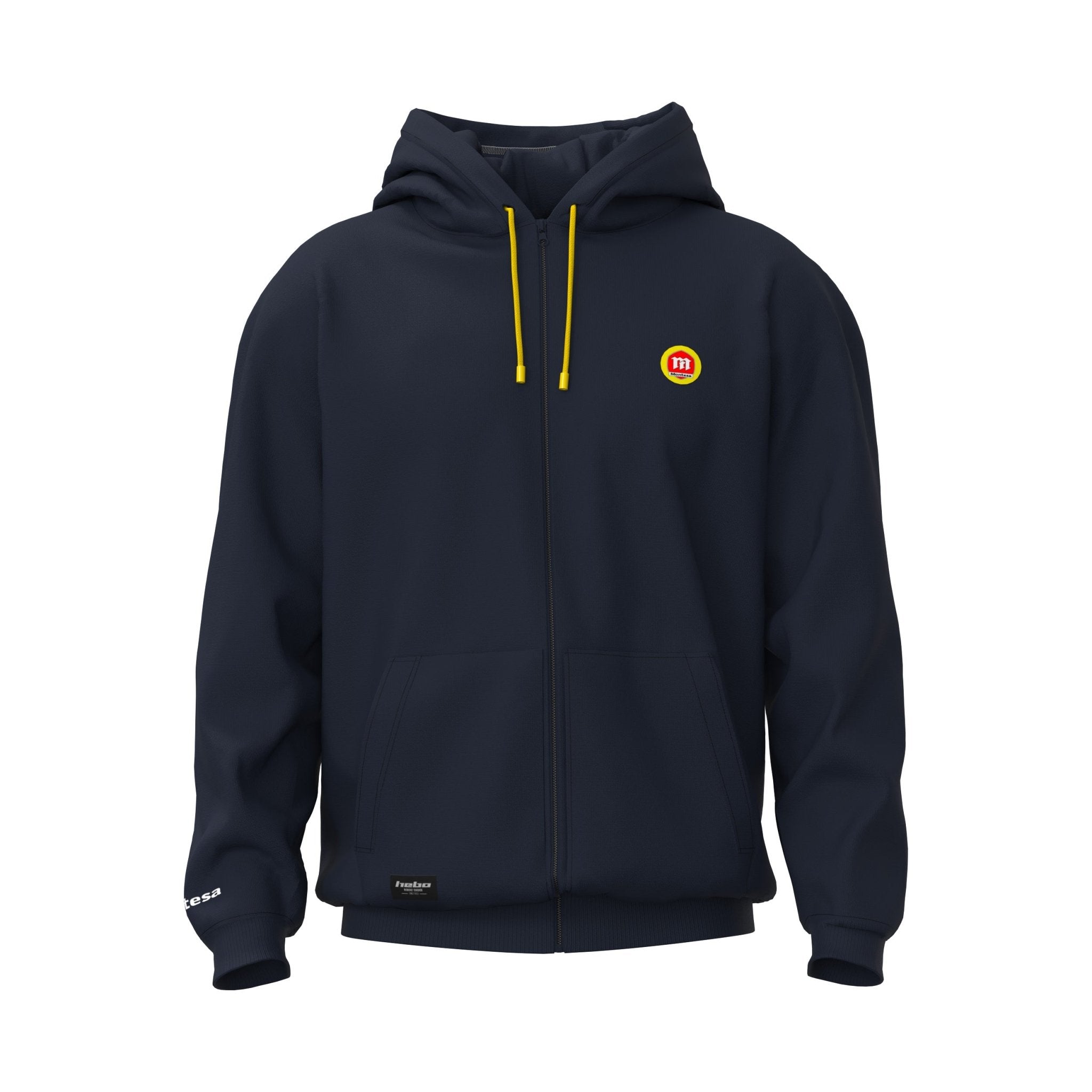 sudadera-hebo-logo-yellow-capucha-ajustable-y-logo-retro-montesa image 1