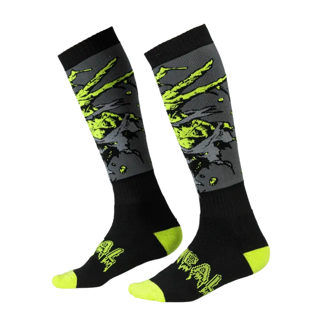 o-neal-pro-mx-zombie-black-green-sox-calcetines-de-moto-altos-hasta-la-rodilla image 1