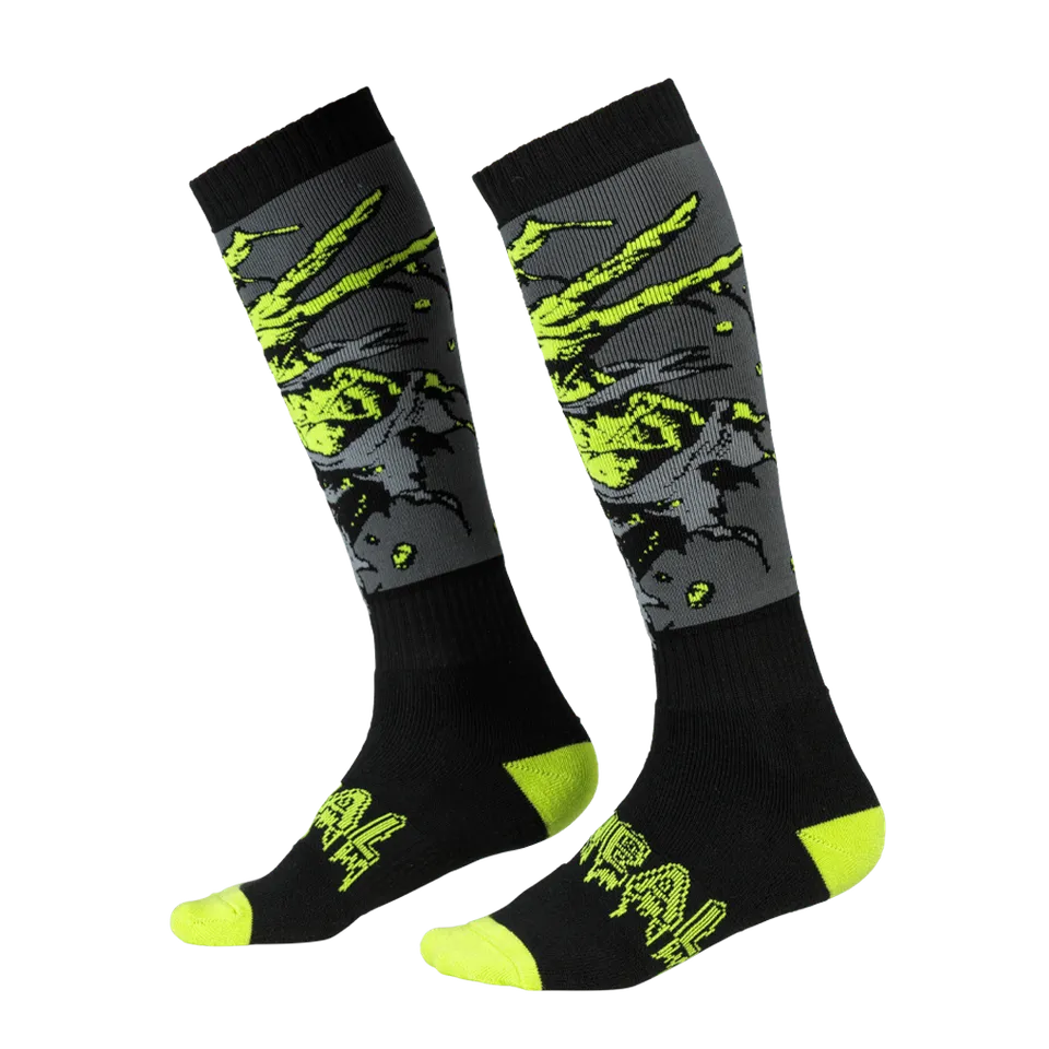 o-neal-pro-mx-zombie-black-green-sox-calcetines-de-moto-altos-hasta-la-rodilla image 1