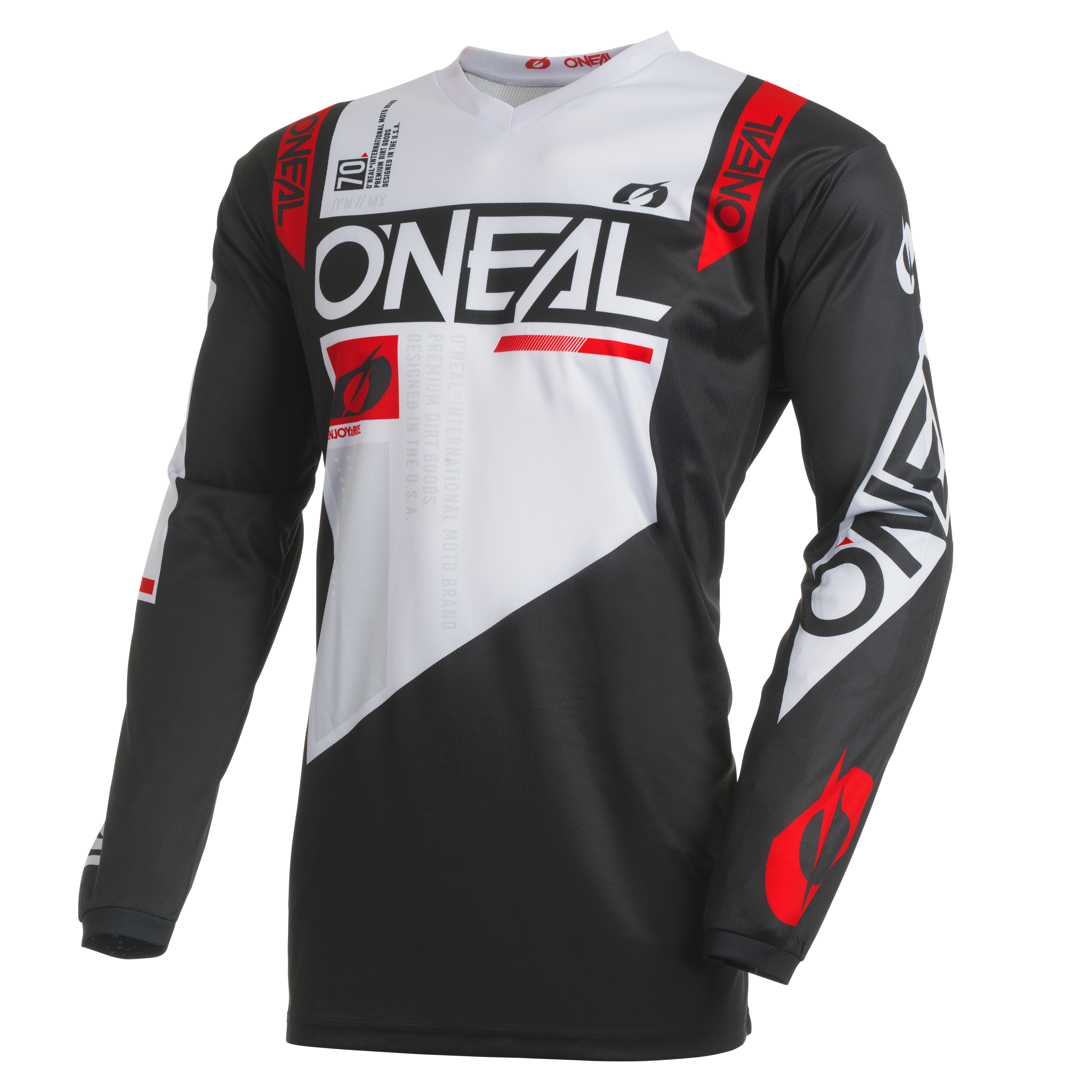 maillot-o-neal-element-jersey-factor-negro-blanco-personalizado image 1