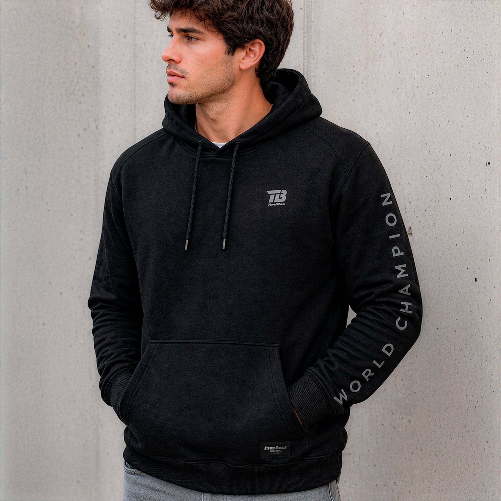 hebo-sudadera-toni-bou-negra-oficial-100-algod-n-con-capucha image 3