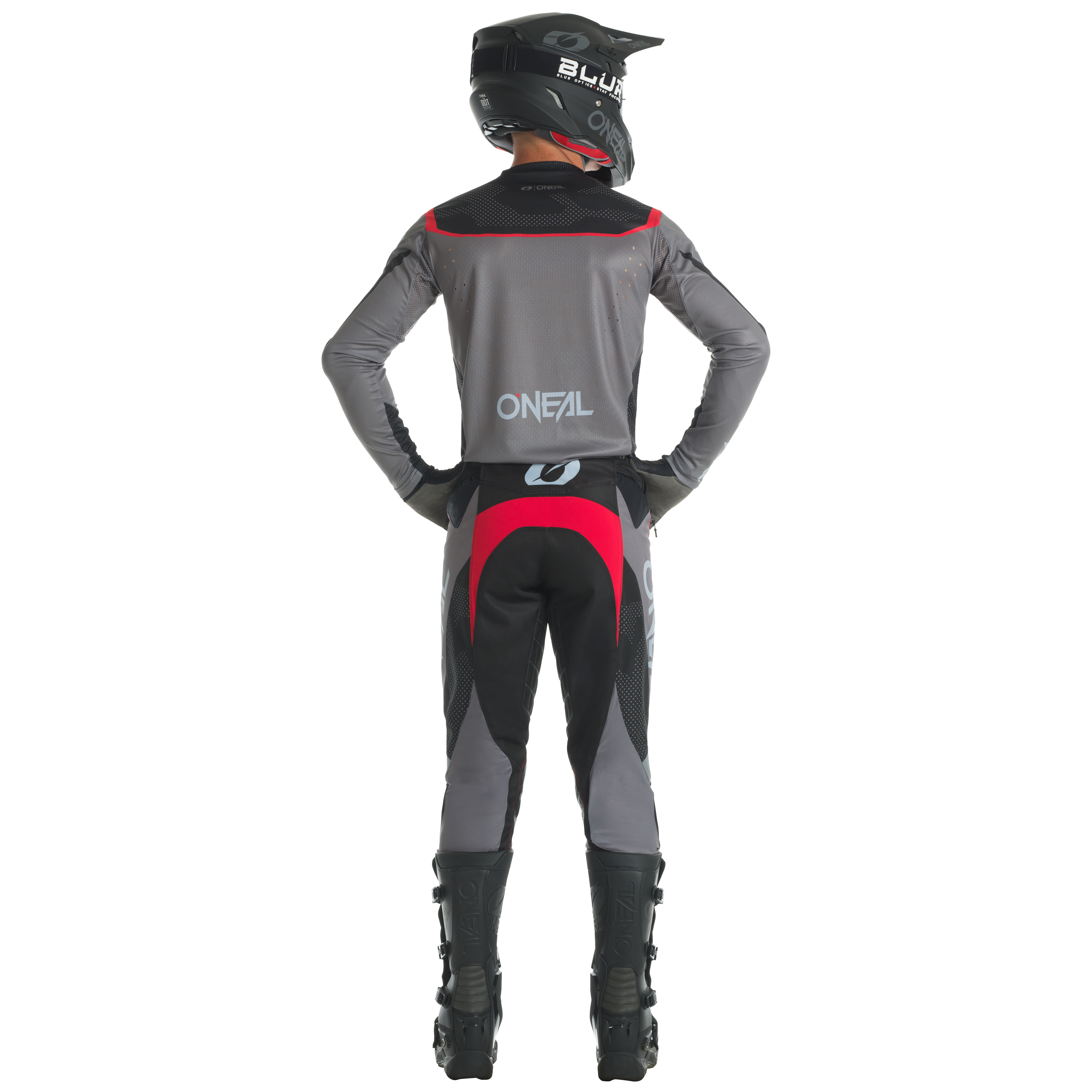 o-neal-hardwear-camo-pantal-n-moto-off-road-negro-gris-con-rodilleras image 4