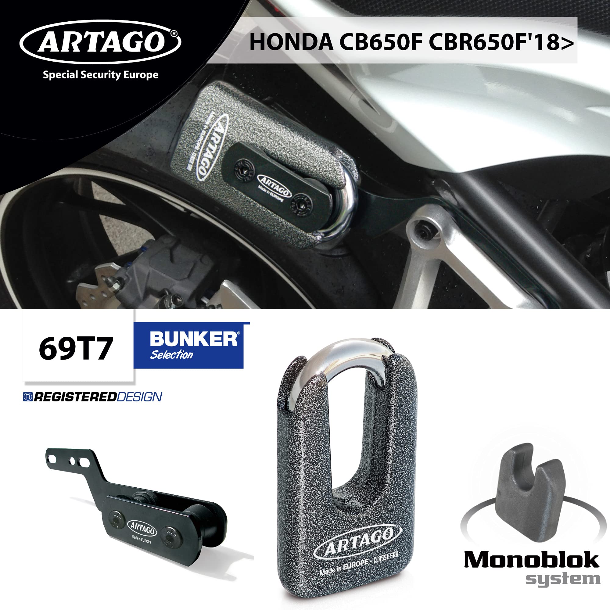 artago-69t7-candado-antirrobo-de-disco-para-honda-cb650f-y-cbr650f-soporte-homol image 2