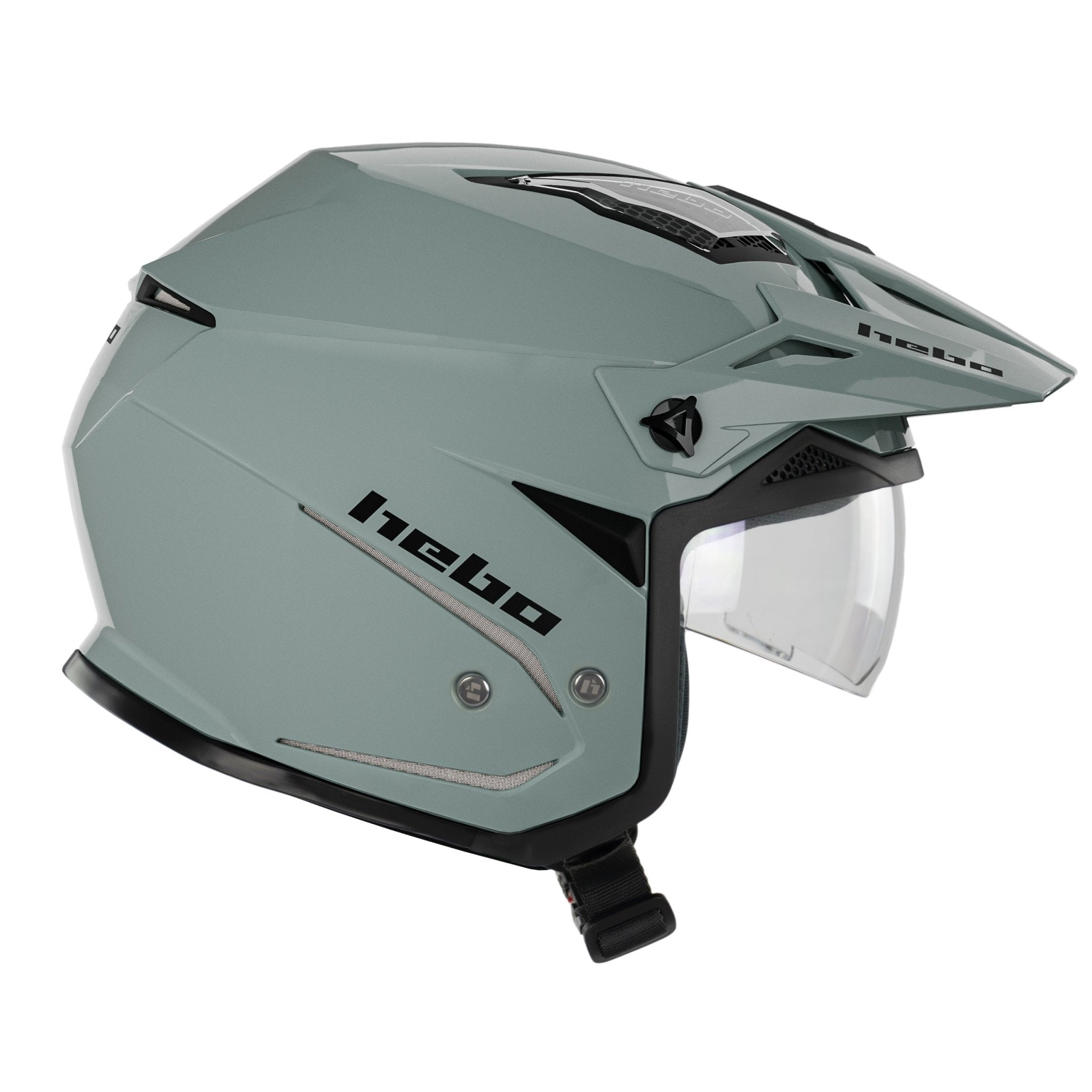 hebo-casco-zone-5-monocolor-verde-ece-22-06-con-pantalla-solar-escamoteable image 1