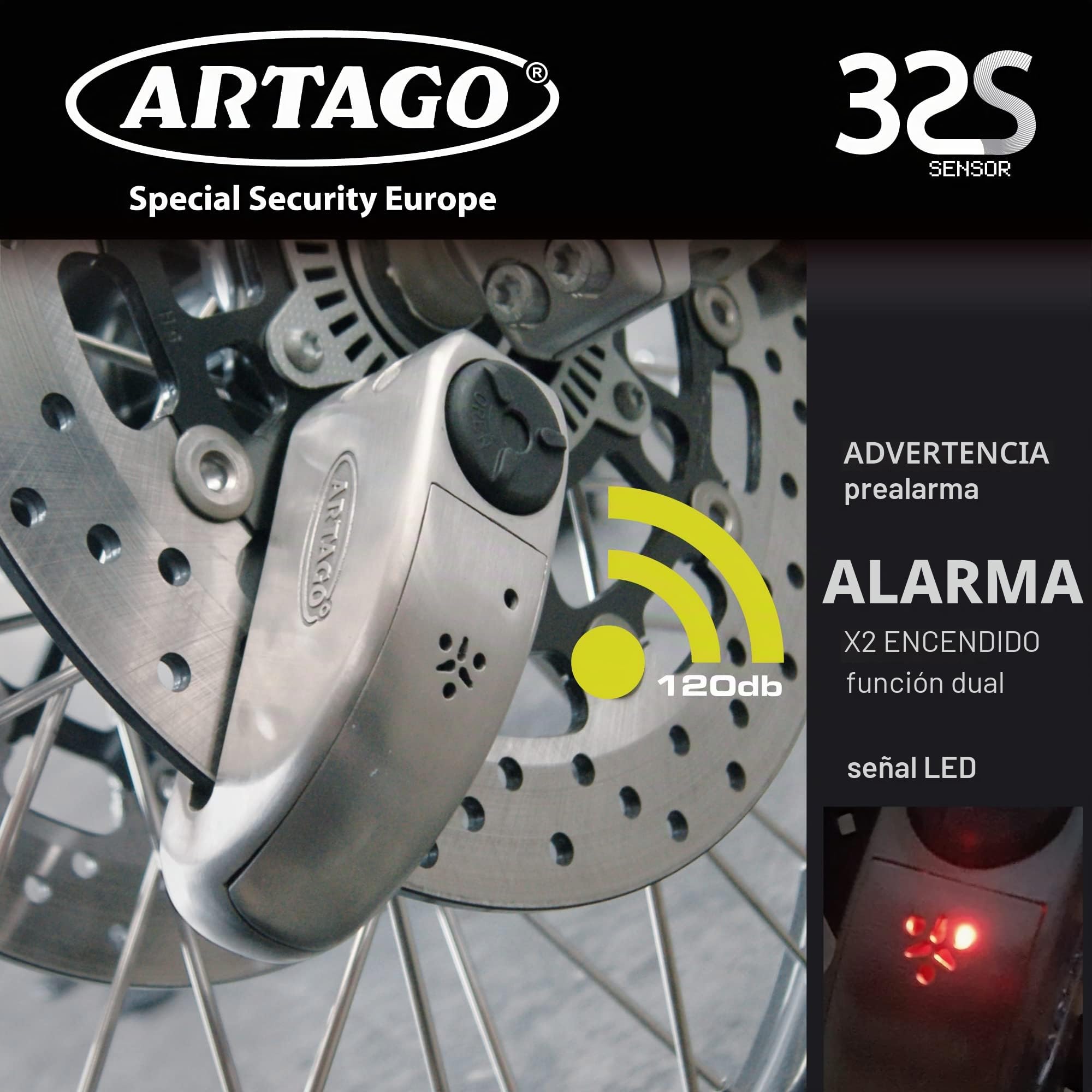 artago-32s4-pack-candado-antirrobo-disco-con-alarma-120db-alta-seguridad-soporte image 3