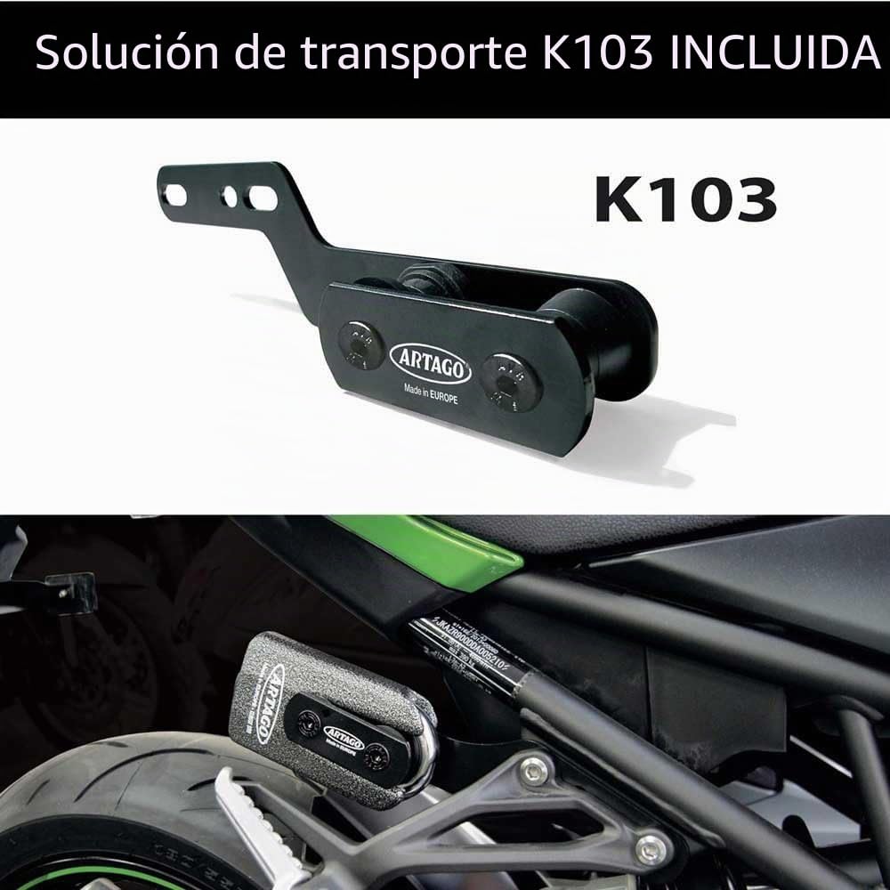 artago-69t3-pack-candado-antirrobo-disco-alta-seguridad-soporte-para-kawasaki-z9 image 4
