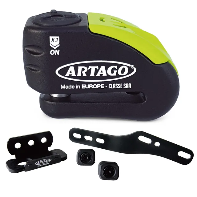 artago-30x3-pack-candado-antirrobo-disco-con-alarma-120db-alta-seguridad-soporte image 1