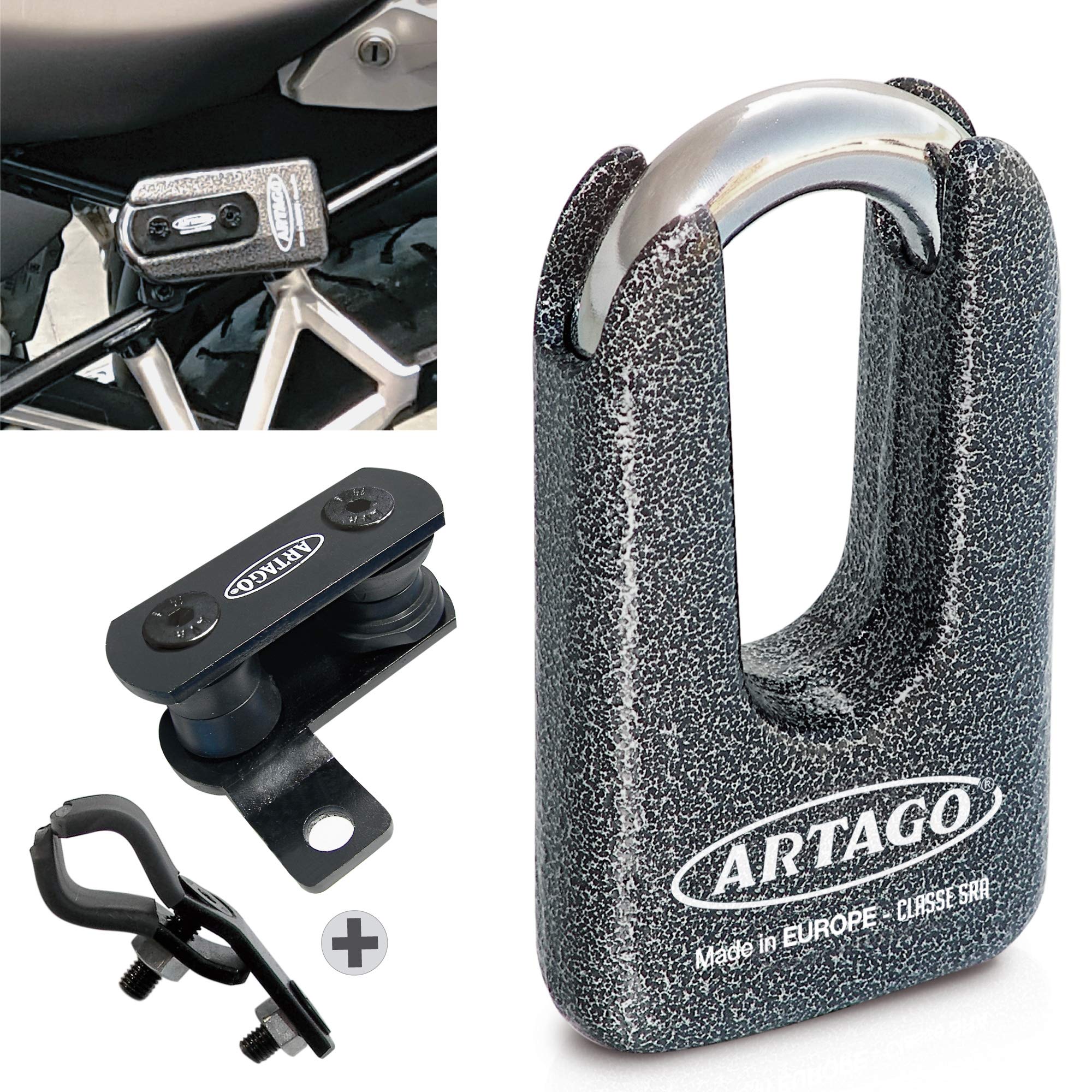 artago-69t5-pack-candado-antirrobo-disco-alta-seguridad-soporte-para-ducati-mons image 1