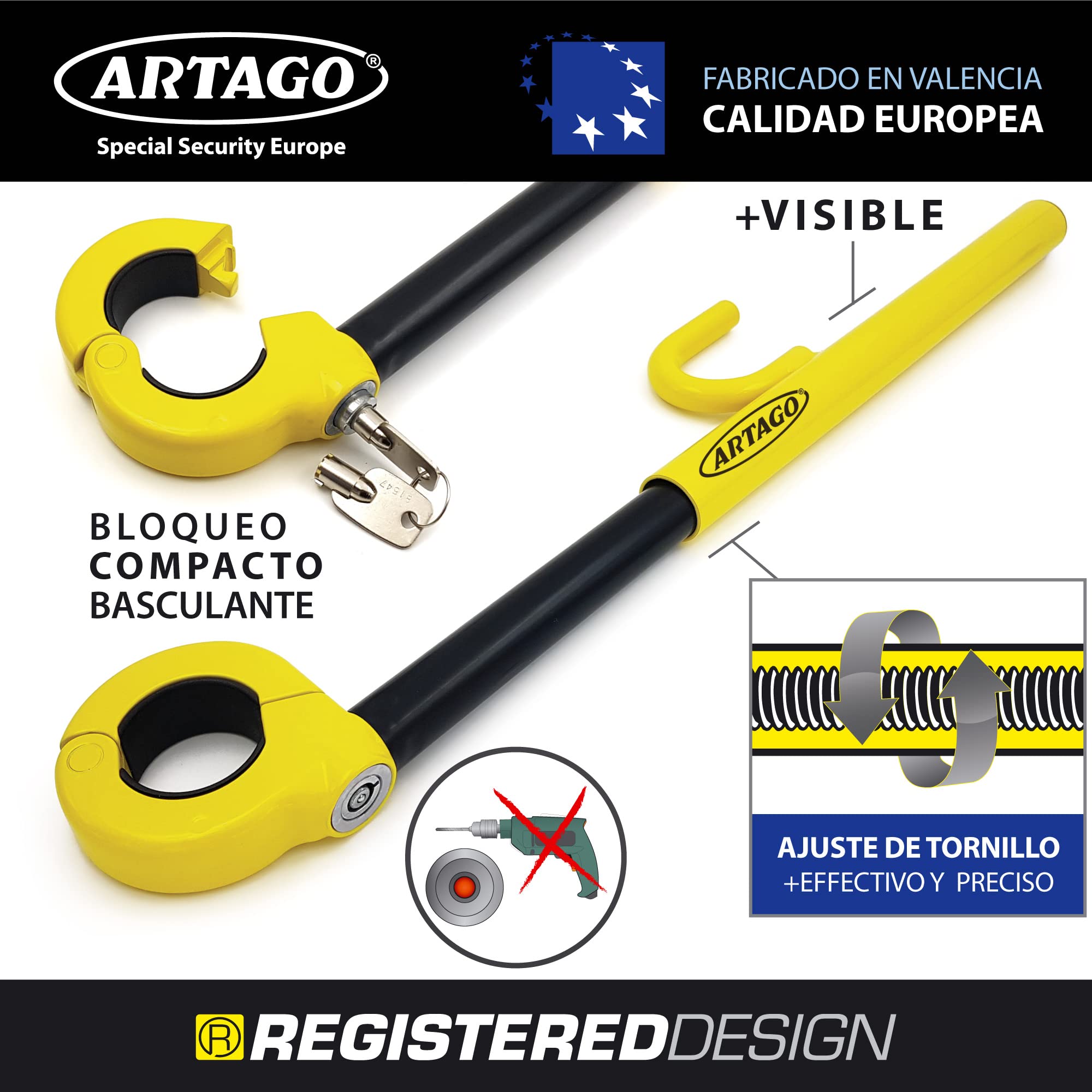 artago-840-barra-antirrobo-de-volante-ajustable-bloqueo-basculante-cerradura-ant image 4