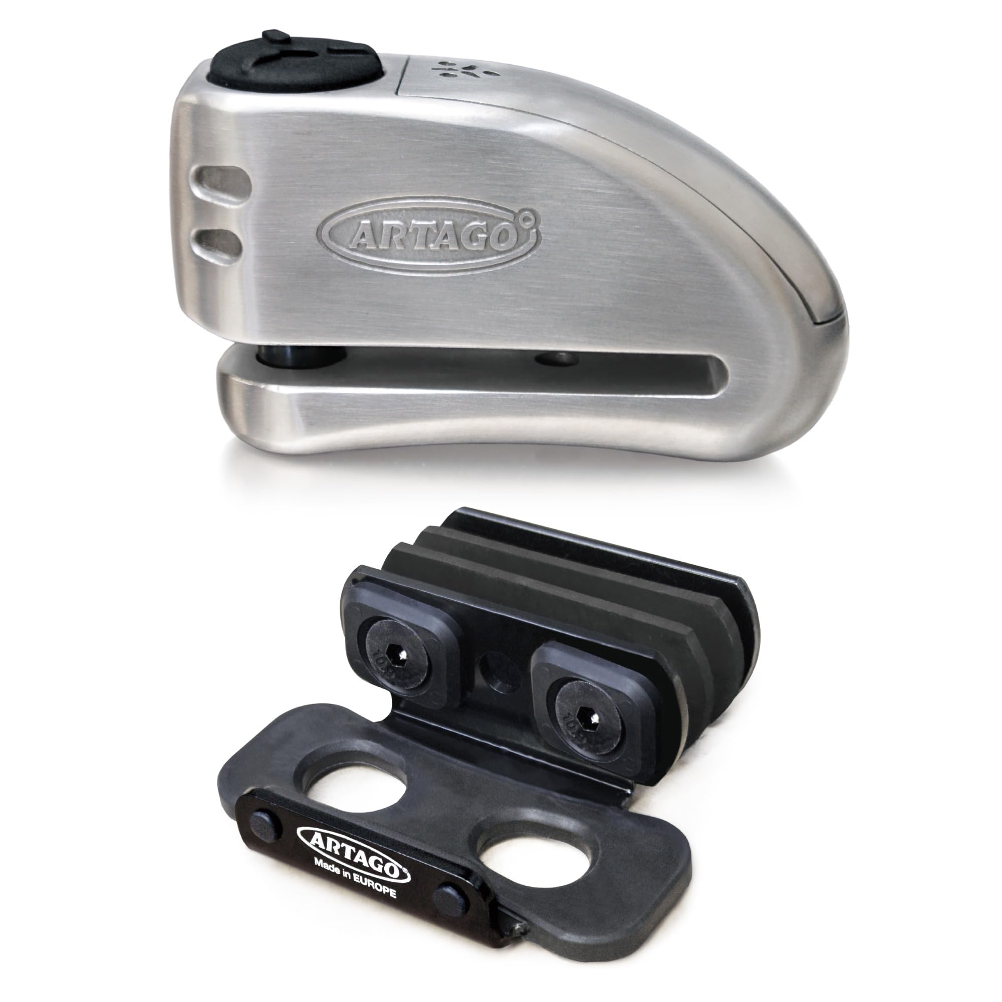 artago-32s6-pack-candado-antirrobo-disco-con-alarma-120db-soporte-yamaha-mt-09-t image 1