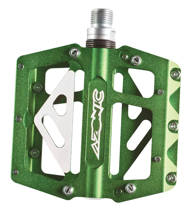 pedales-azonic-420-flats-verde-anodizado image 1