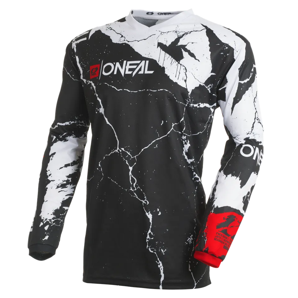 o-neal-element-acid-jersey-personalizado-negro-blanco-sublimado-hecho-en-usa image 1