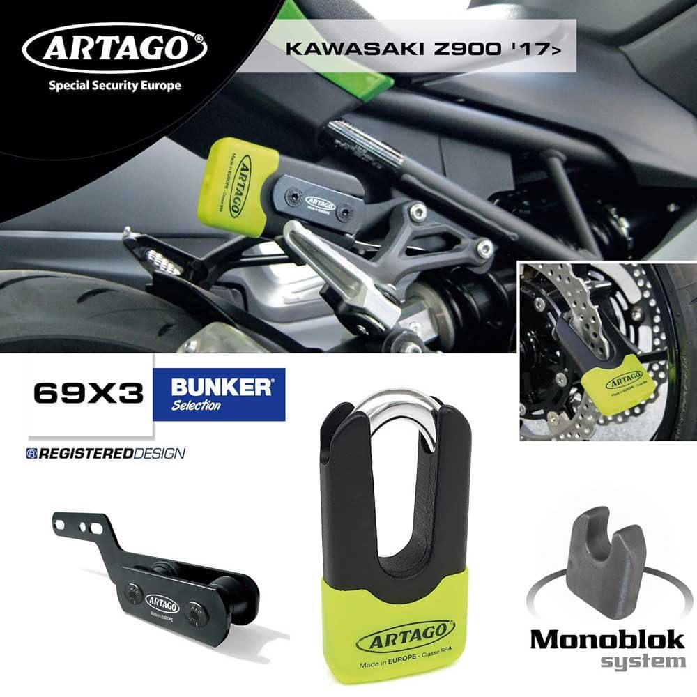 artago-69x3-pack-candado-antirrobo-disco-alta-seguridad-soporte-para-kawasaki-z9 image 3