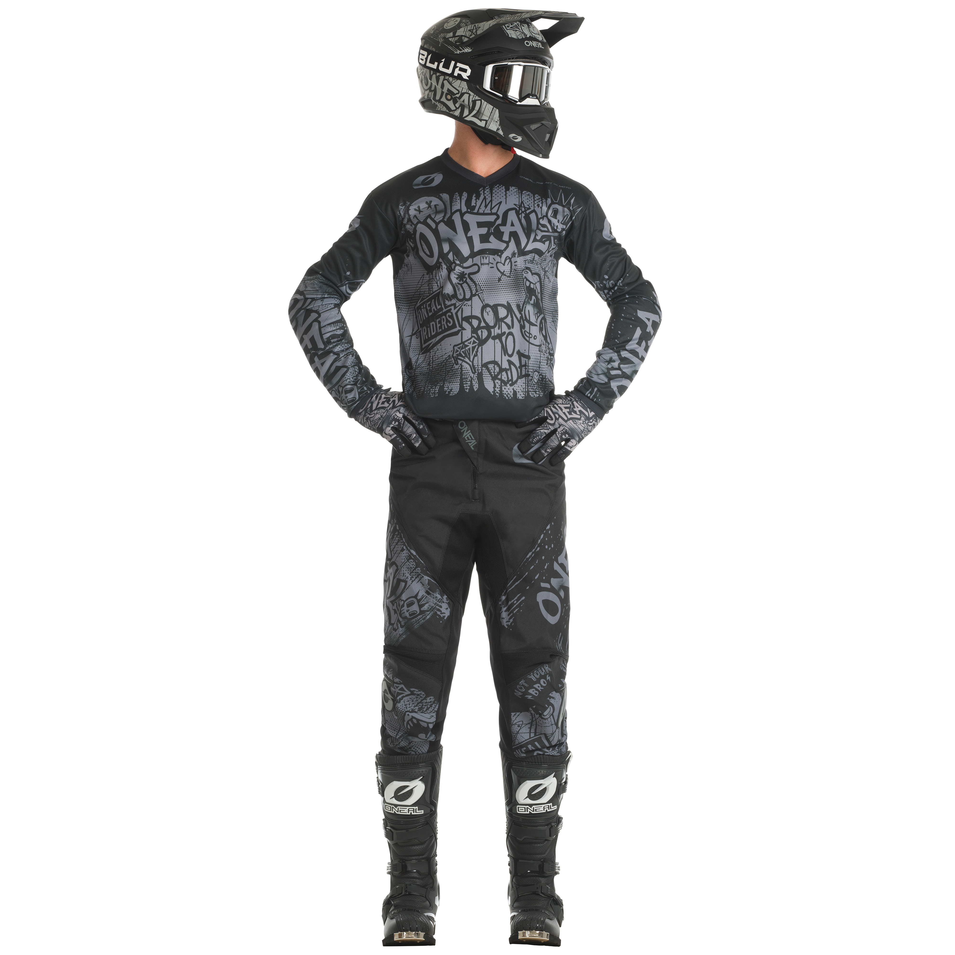 o-neal-element-rancid-maillot-negro-gris image 3