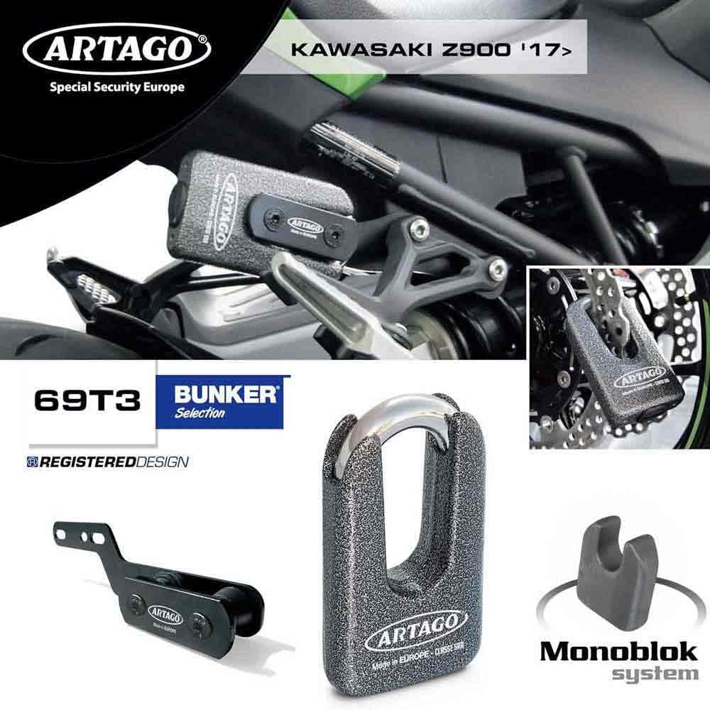artago-69t3-pack-candado-antirrobo-disco-alta-seguridad-soporte-para-kawasaki-z9 image 3