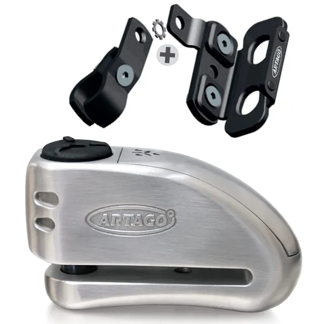 artago-32s4-pack-candado-antirrobo-disco-con-alarma-120db-alta-seguridad-soporte image 1