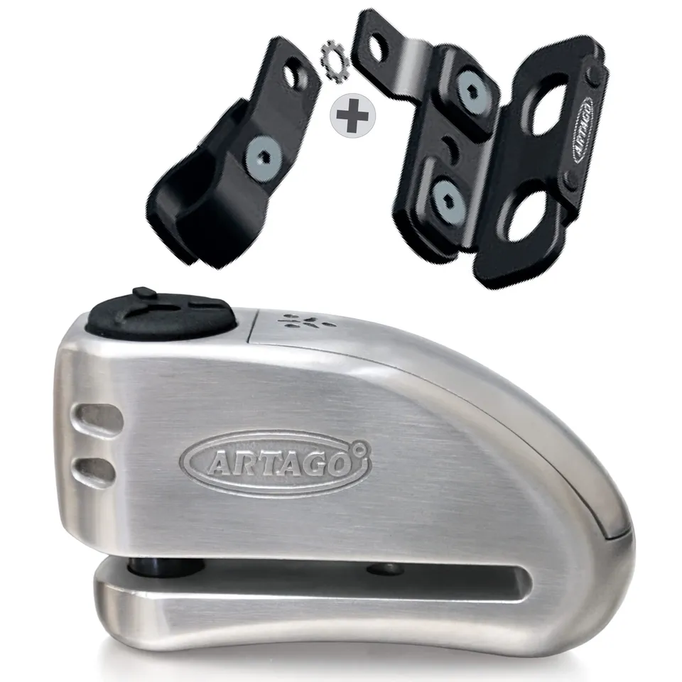artago-32s4-pack-candado-antirrobo-disco-con-alarma-120db-alta-seguridad-soporte image 1