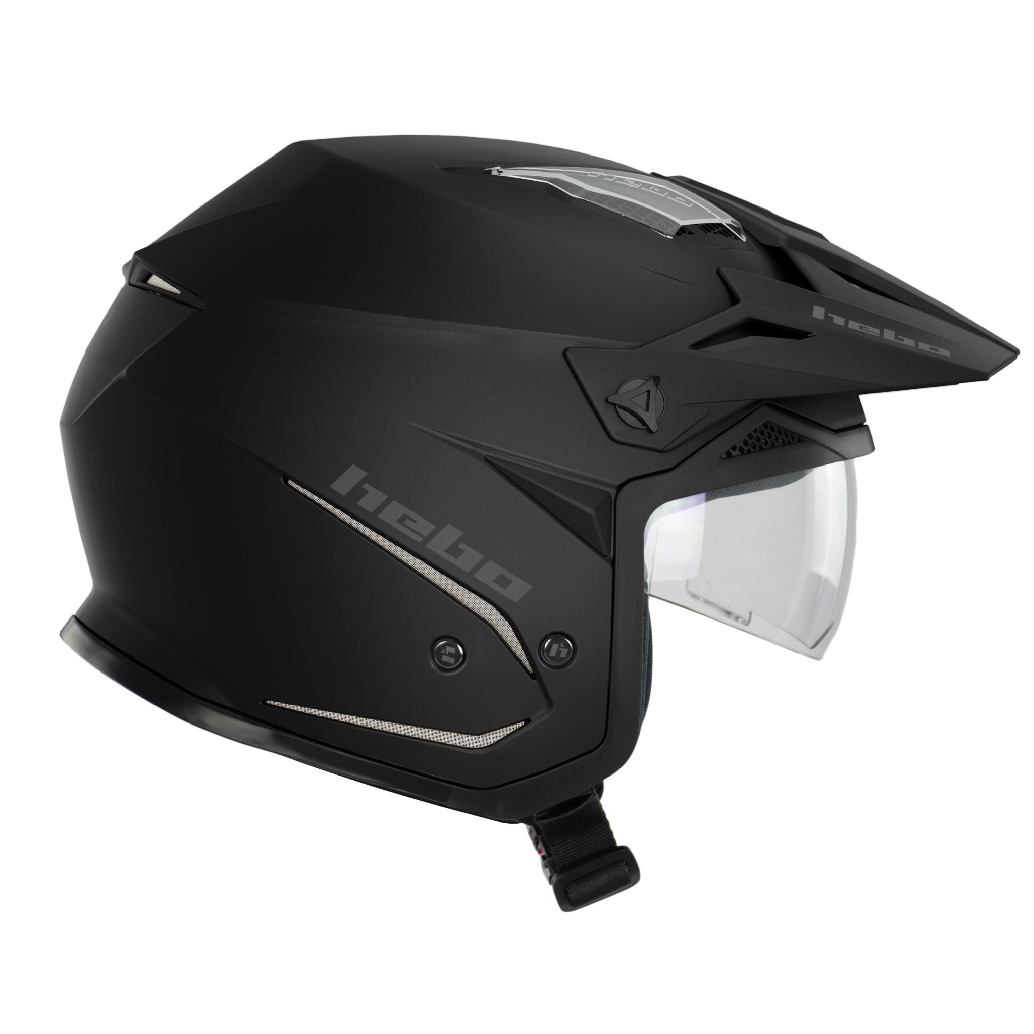 hebo-casco-zone-5-monocolor-negro-mate-casco-integral-con-pantalla-solar-escamot image 1
