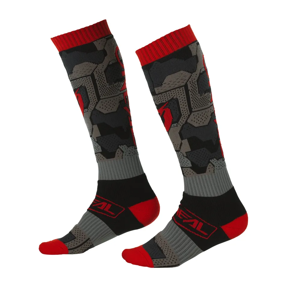 o-neal-pro-mx-camo-calcetines-negro-rojo-calcetines-altos-de-motocross-con-secad image 1