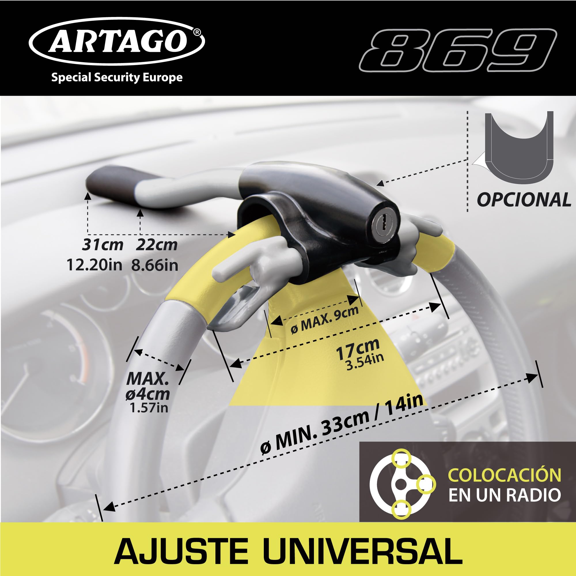 artago-869-antirrobo-coche-volante-bloqueo-alrededor-del-radio-cierre-press-clic image 7