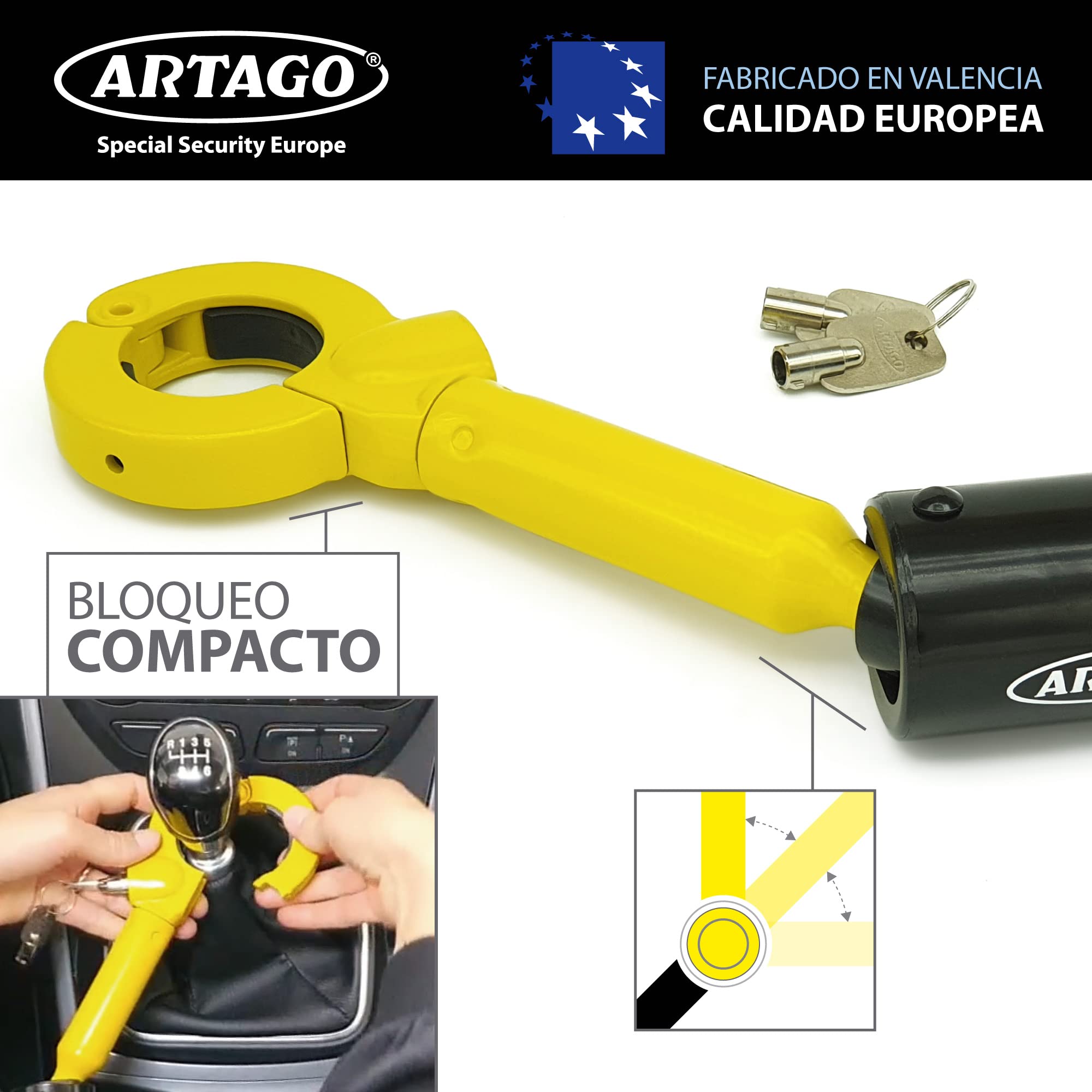artago-862a-b-antirrobo-coche-freno-de-mano-ajuste-rosca-patentado-bloqueo-palan image 5