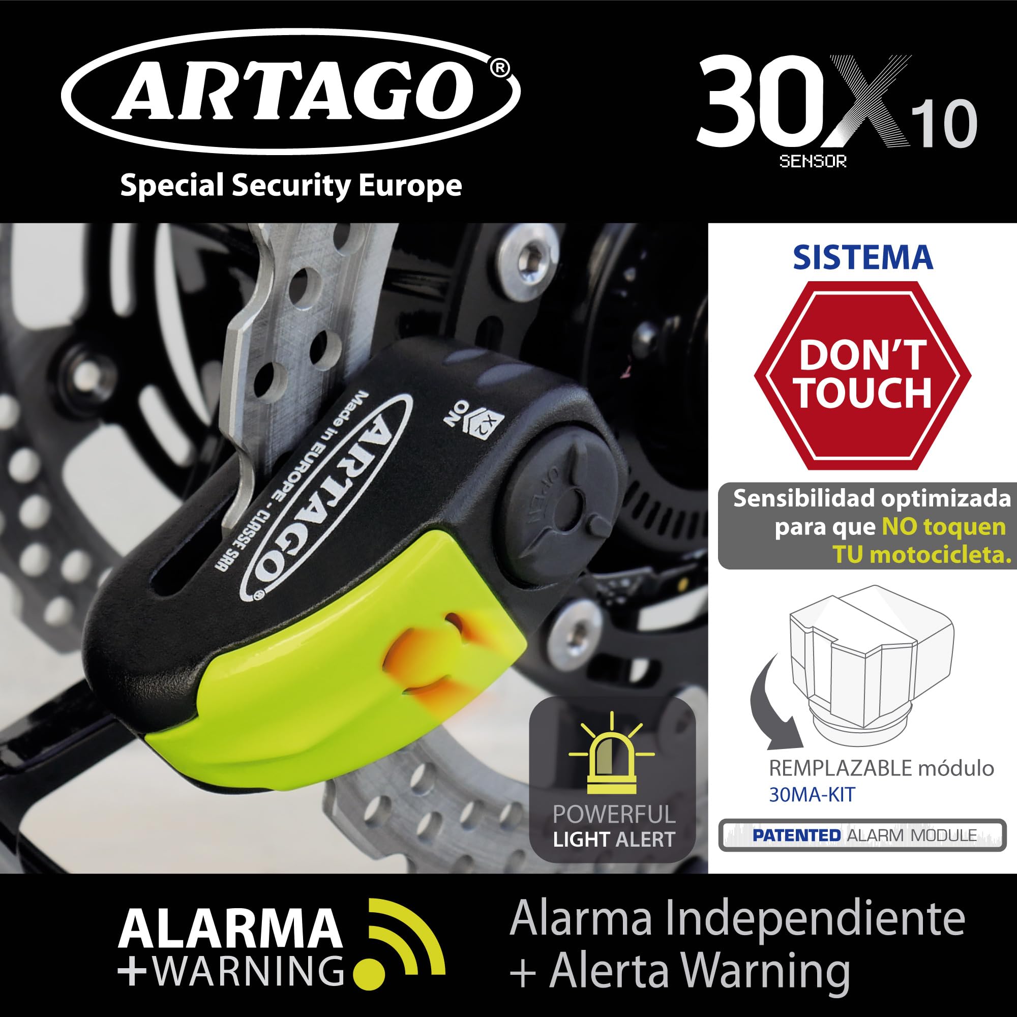 artago-30x10-candado-moto-alta-gama-antirrobo-disco-2en1-con-alarma-120db-homolo image 4