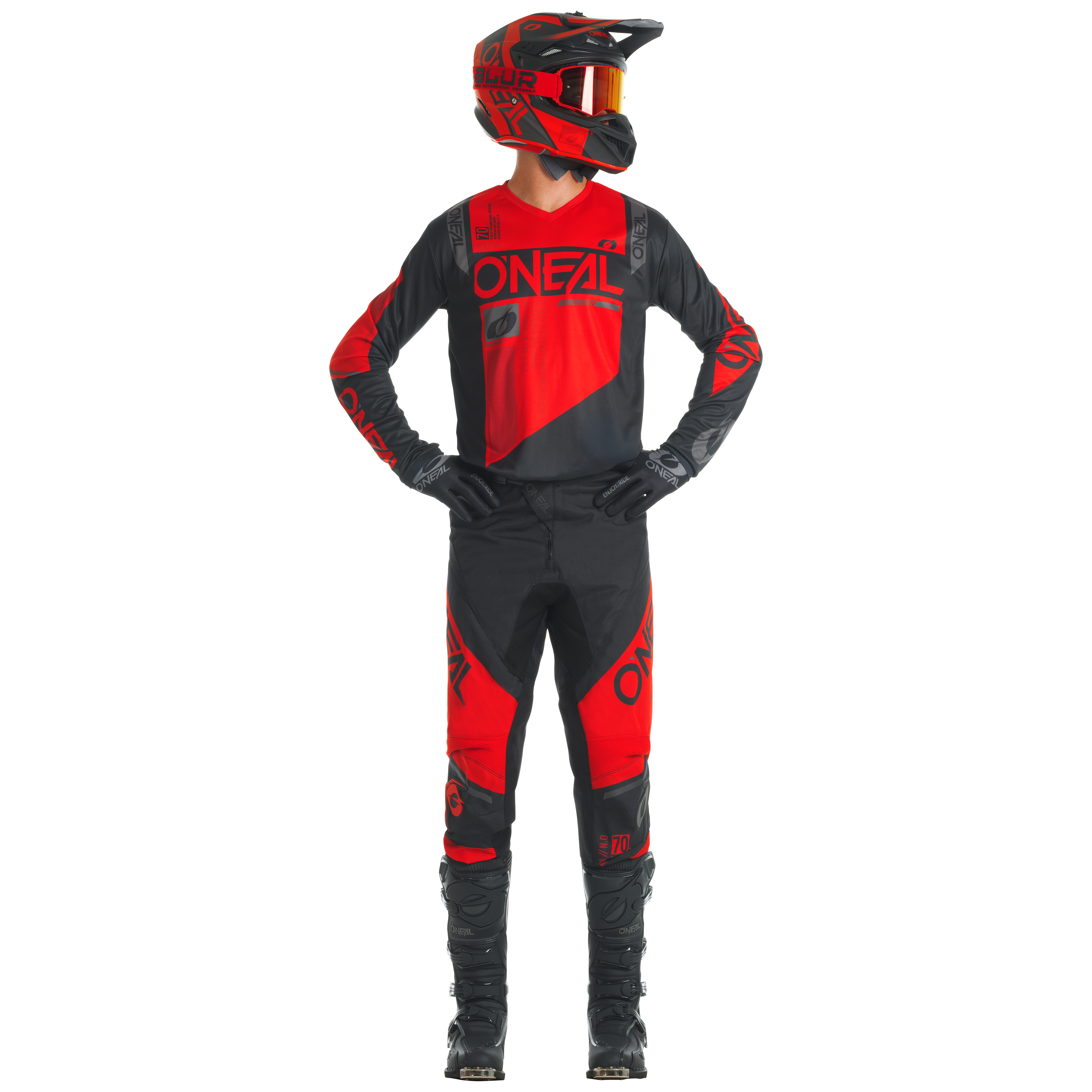 o-neal-element-factor-camiseta-de-moto-negro-rojo image 3