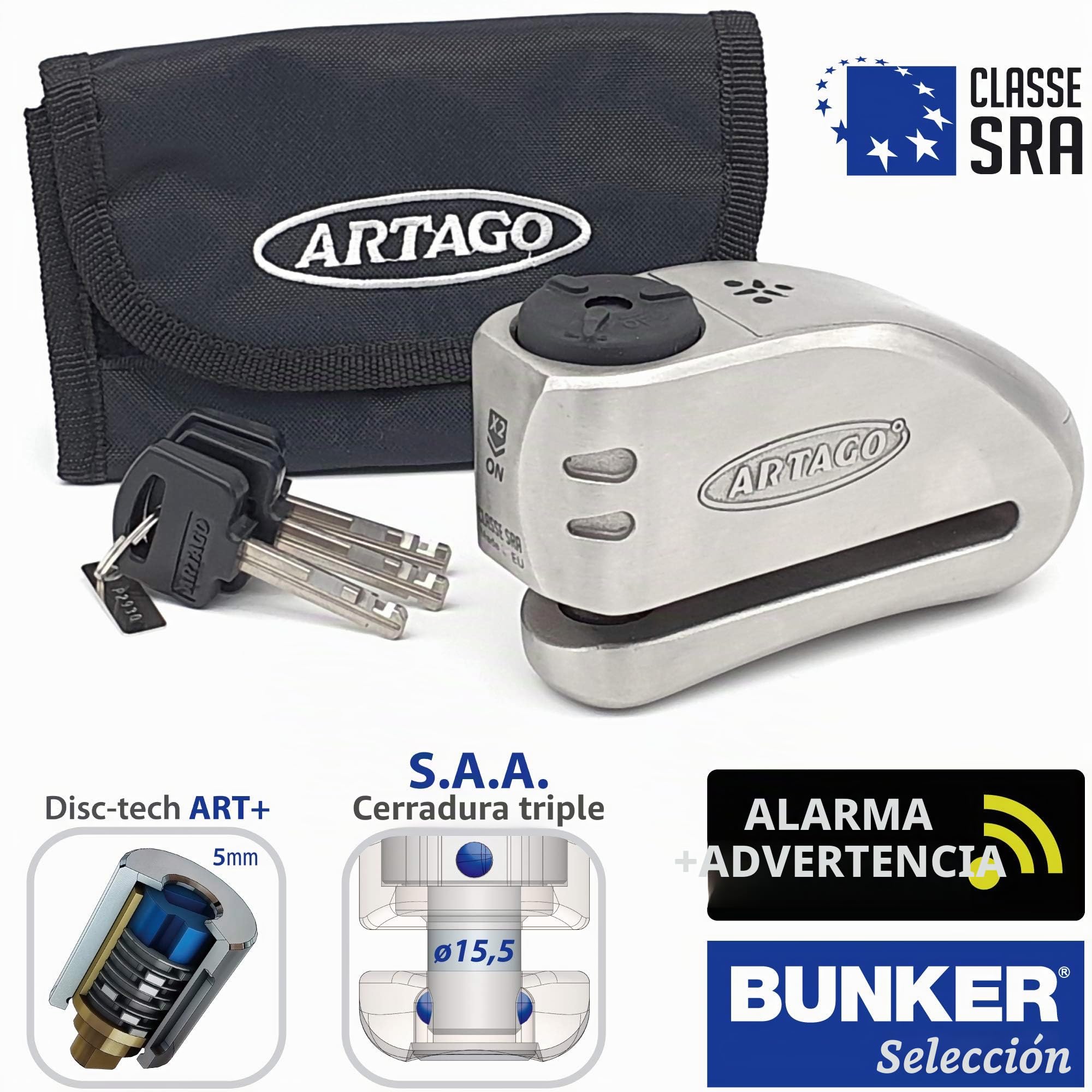 artago-32s6-pack-candado-antirrobo-disco-con-alarma-120db-soporte-yamaha-mt-09-t image 5