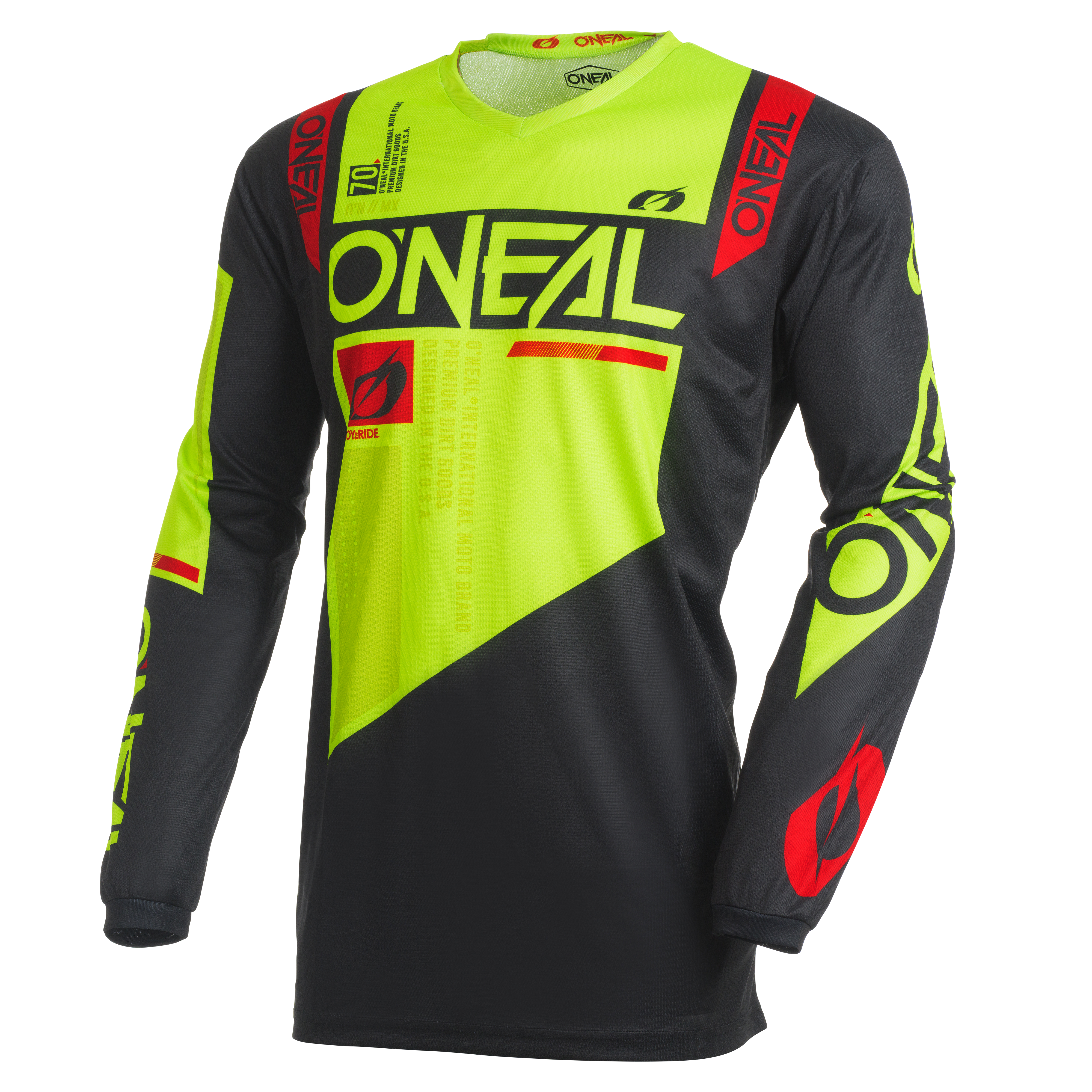 o-neal-youth-element-factor-jersey-black-neon-camiseta-de-moto-para-j-venes image 1