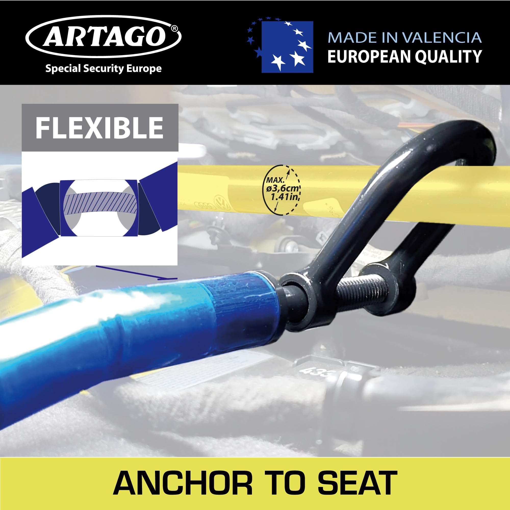 artago-582-antirrobo-coche-volante-anclado-al-asiento-cable-de-acero-blindado-ce image 4