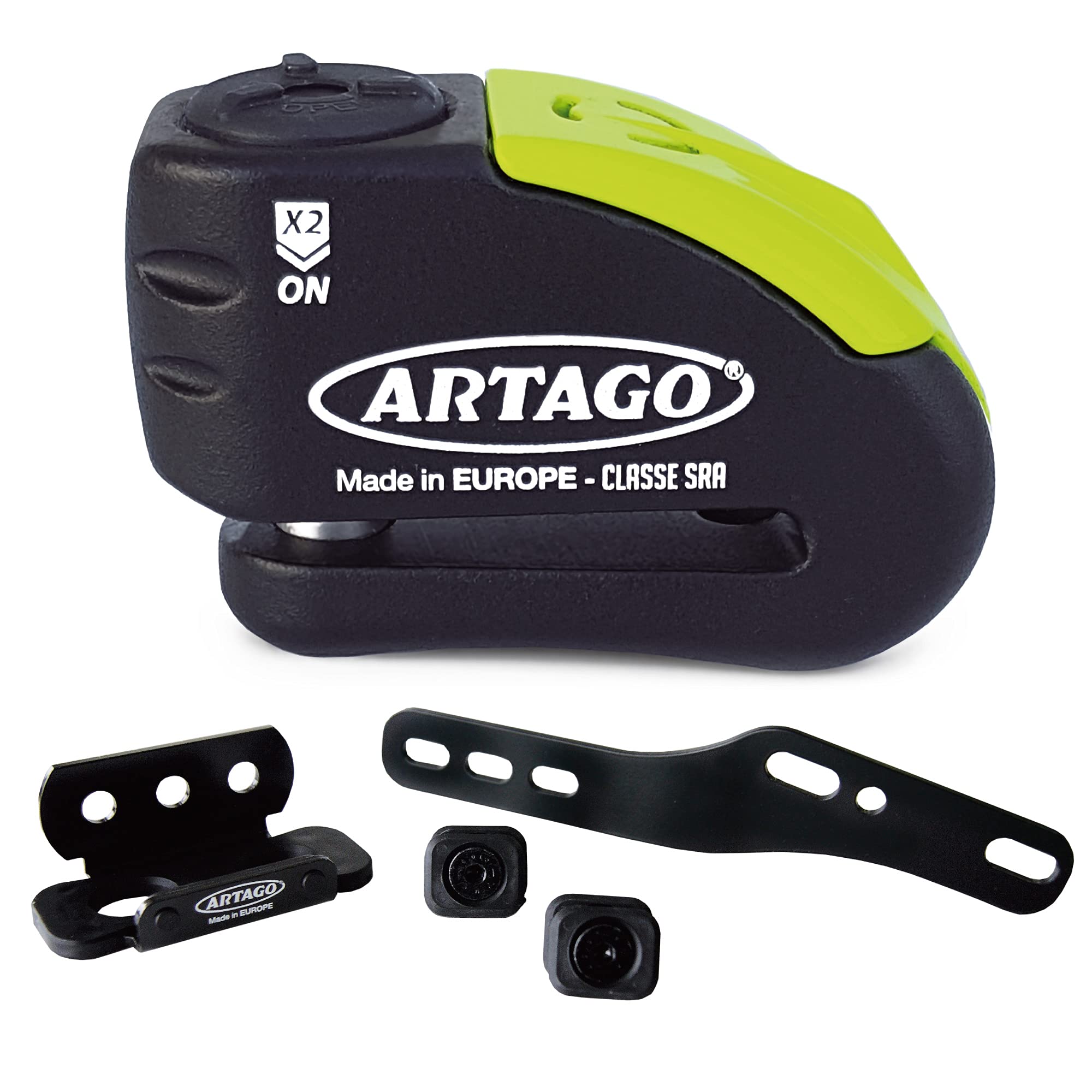 artago-30x3-pack-candado-antirrobo-disco-con-alarma-120db-alta-seguridad-soporte image 1