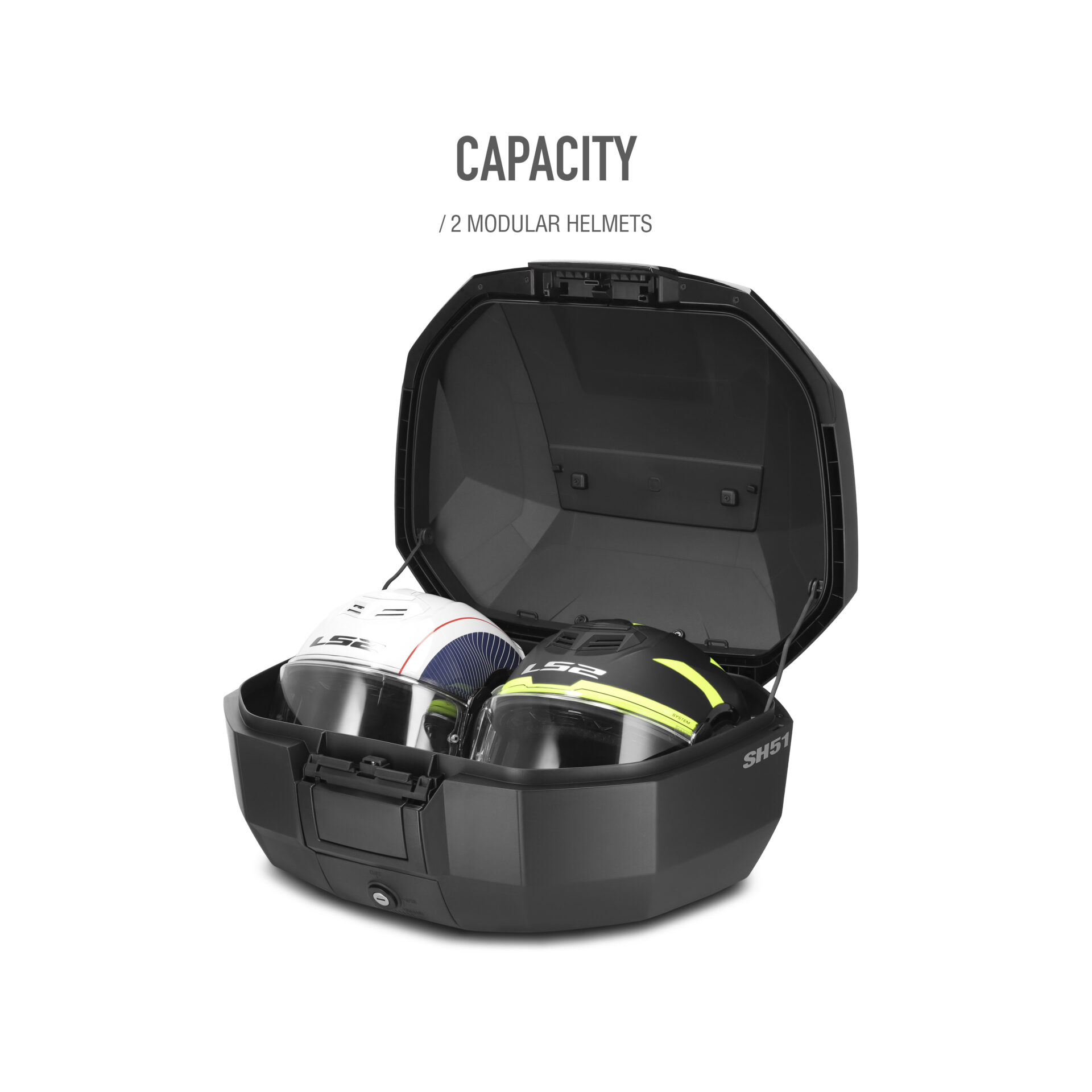 top-case-shad-sh51-aluminio-51l-capacidad-2-cascos-modulares-con-malla-organizad image 2