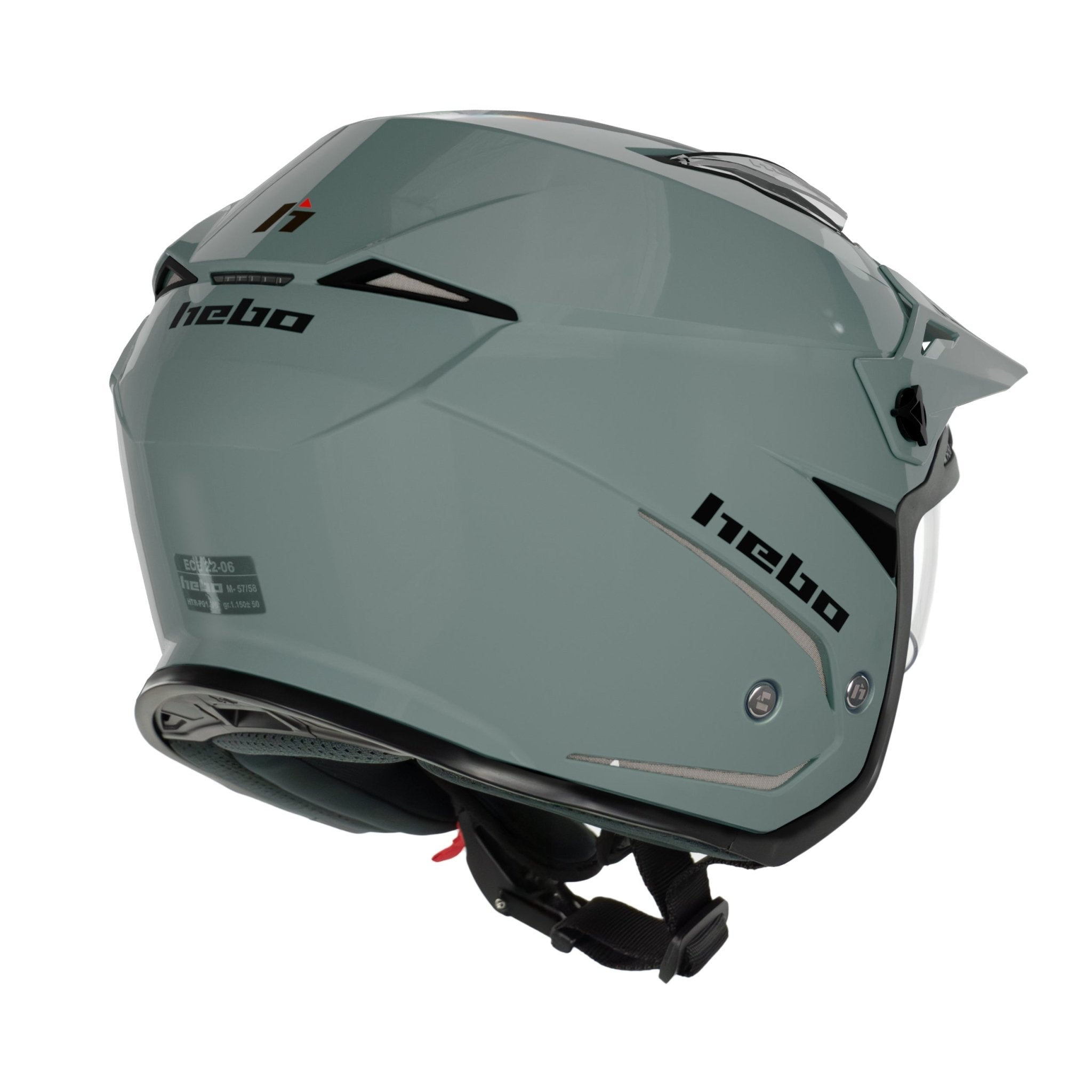 hebo-casco-zone-5-monocolor-verde-ece-22-06-con-pantalla-solar-escamoteable image 3