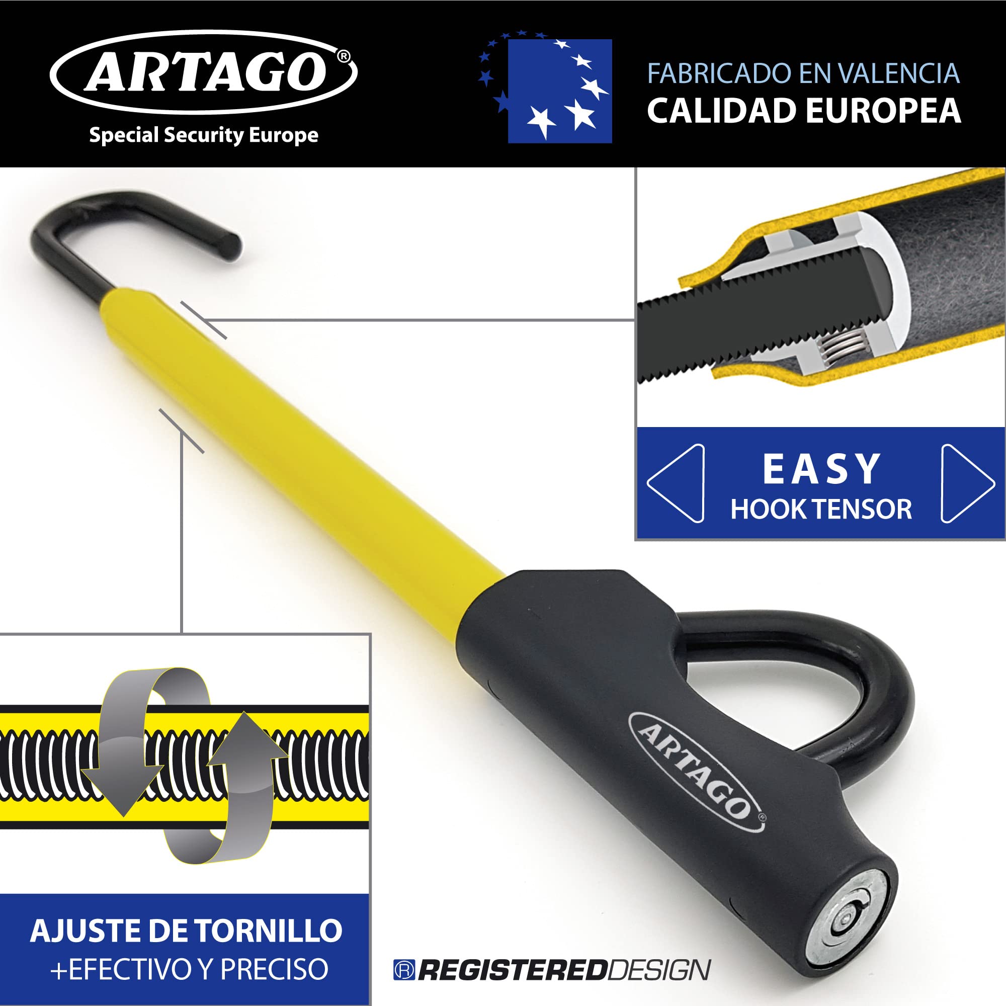 artago-871-antirrobo-coche-alta-gama-barra-bloqueo-volante-pedal-ajuste-rosca-pr image 4