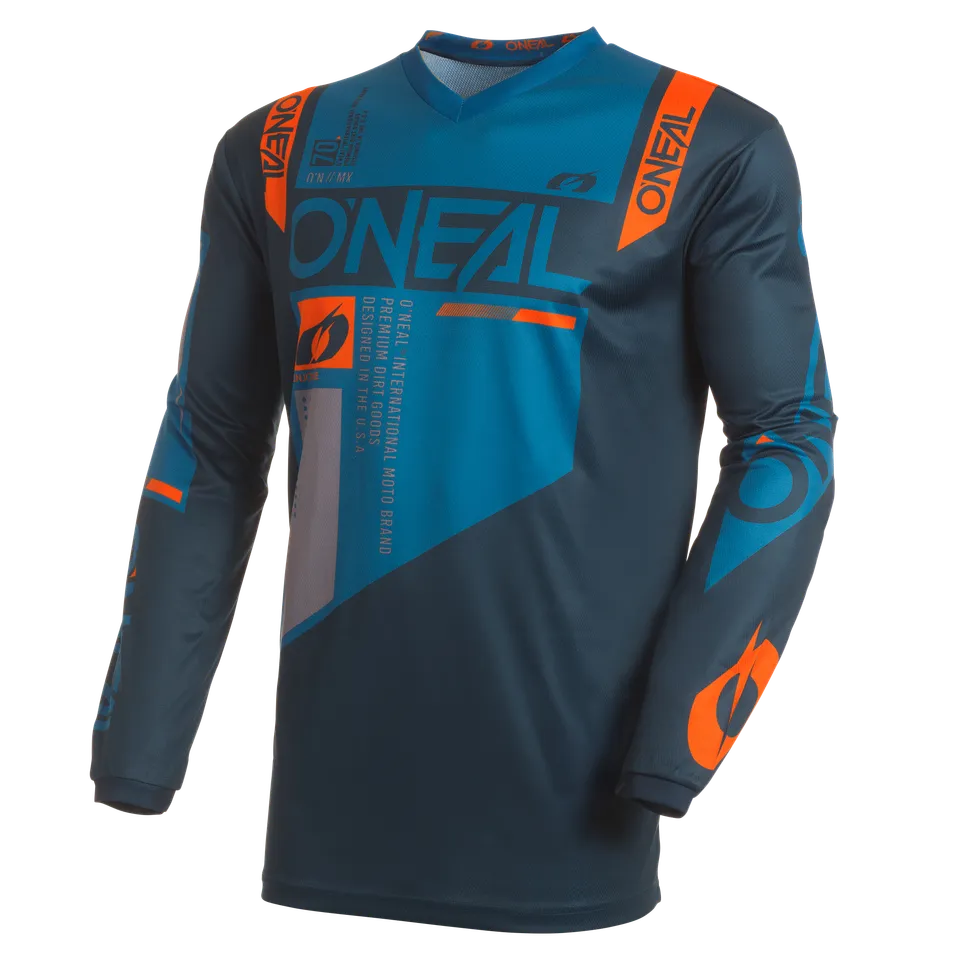 o-neal-element-jersey-factor-azul-naranja-personalizado image 1