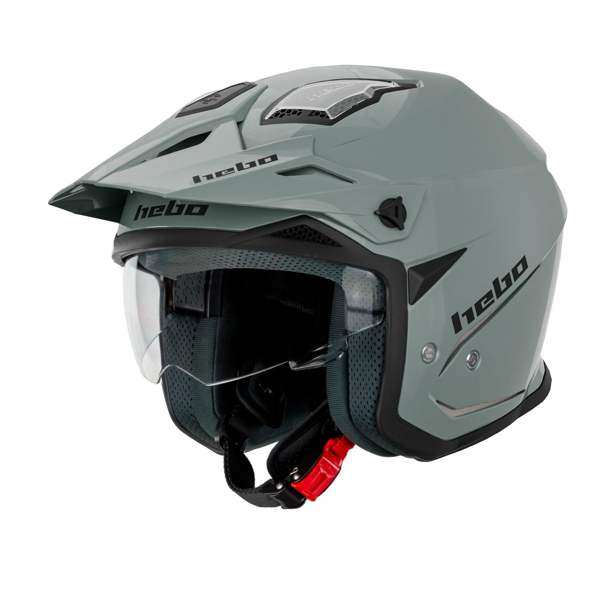 hebo-casco-zone-5-monocolor-verde-ece-22-06-con-pantalla-solar-escamoteable image 2