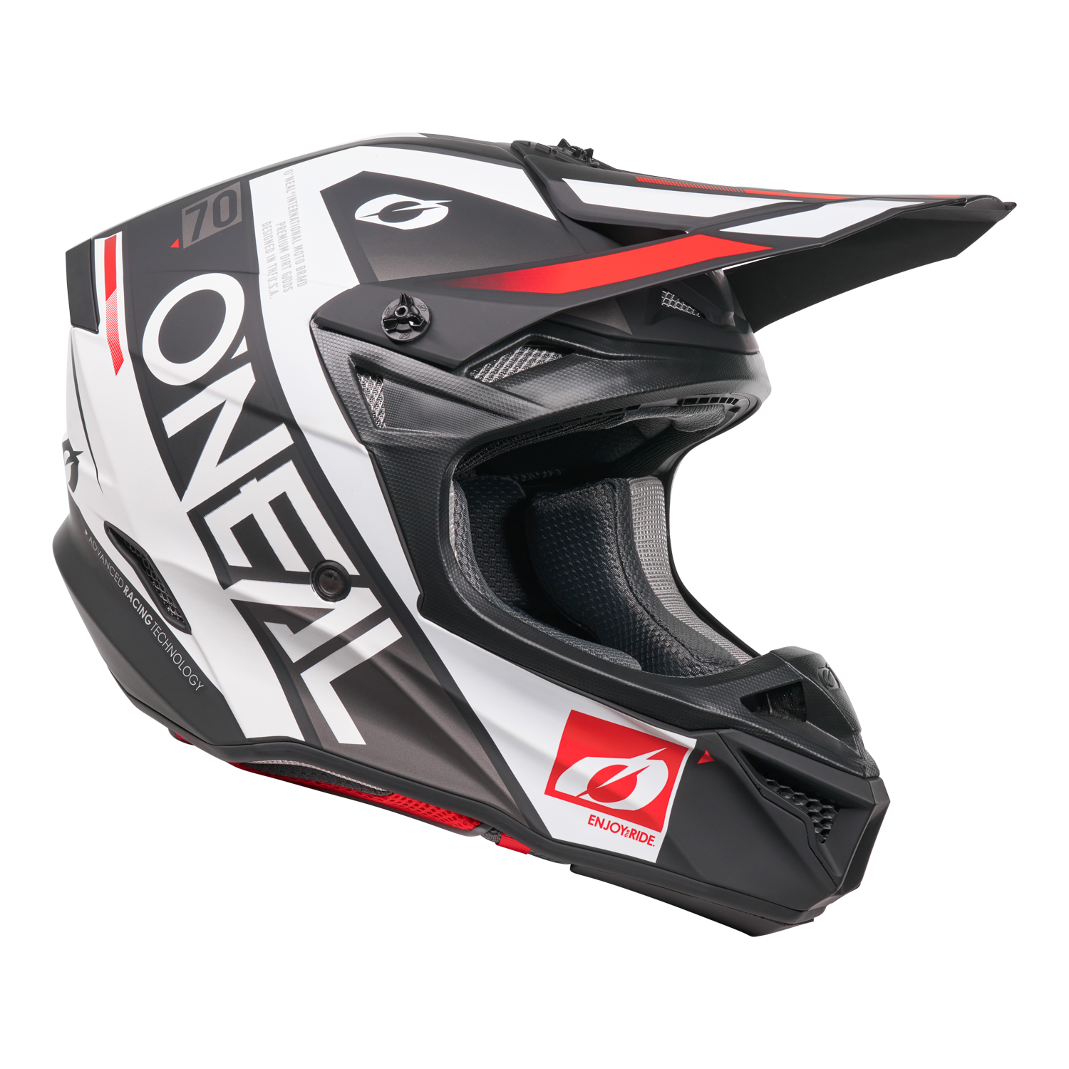 o-neal-5-srs-factor-casco-moto-off-road-negro-blanco image 2