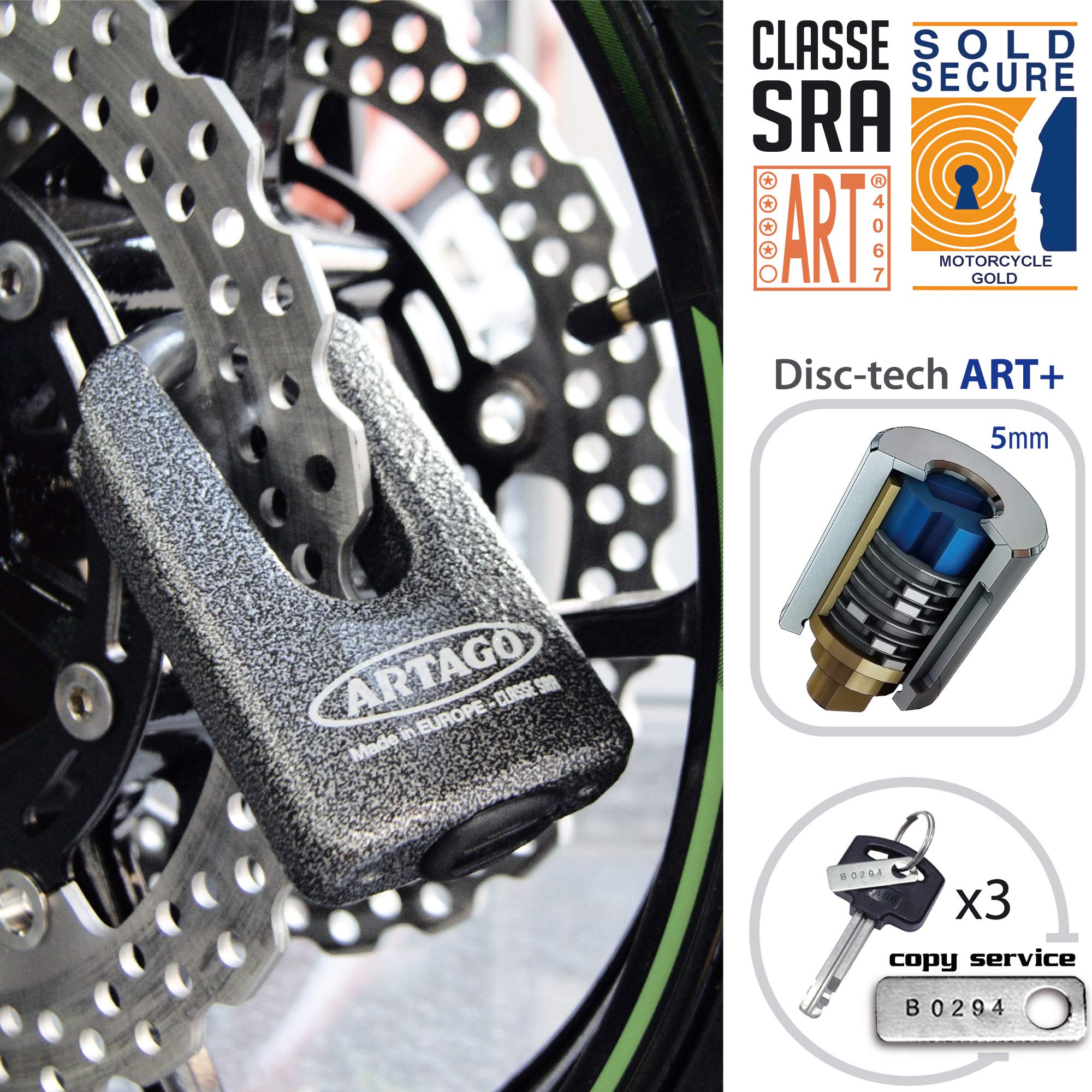 artago-69t6-pack-candado-antirrobo-disco-alta-seguridad-soporte-yamaha-mt-09-tra image 7