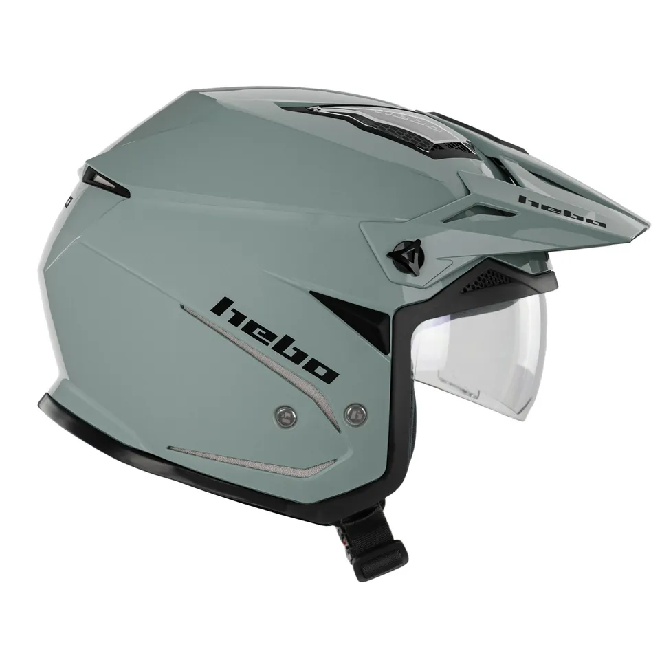 hebo-casco-zone-5-monocolor-verde-ece-22-06-con-pantalla-solar-escamoteable image 1