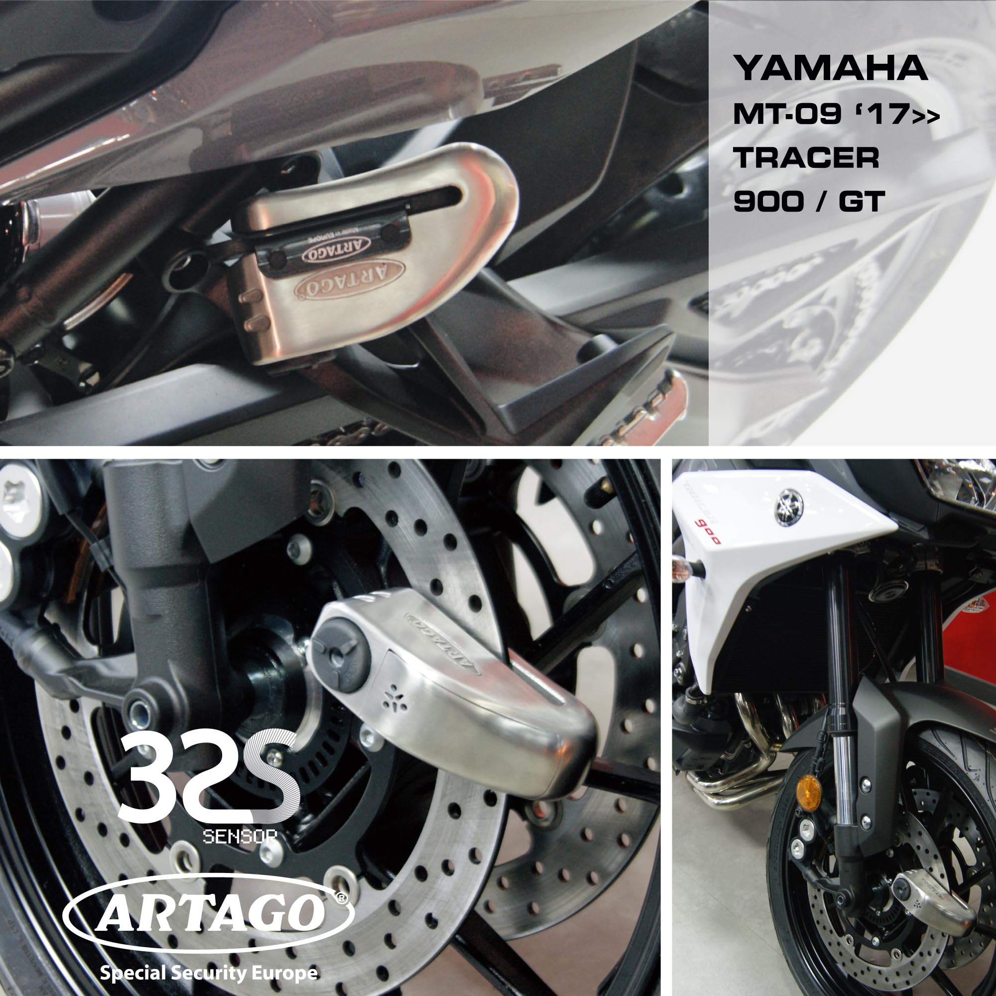 artago-32s6-pack-candado-antirrobo-disco-con-alarma-120db-soporte-yamaha-mt-09-t image 3
